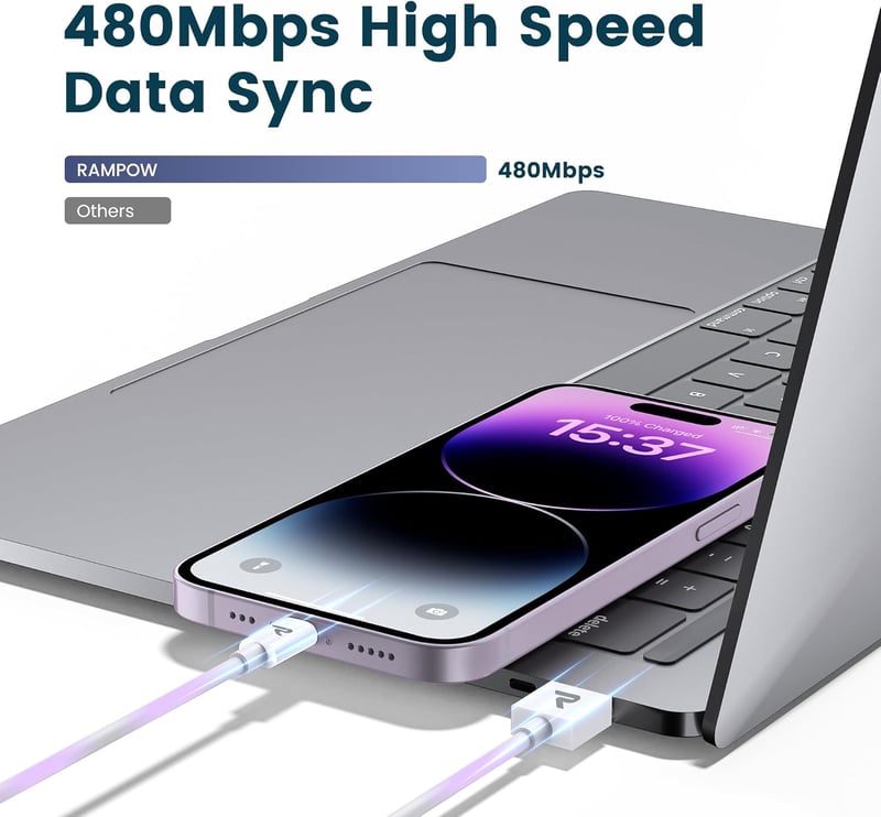 Rampow Lightning kábel 1m iPhone töltőkábel