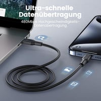 RAMPOW USB-C Gyorstöltő Kábel 4 db iPhone 16/15 MacBook Kompatibilis 1m 9