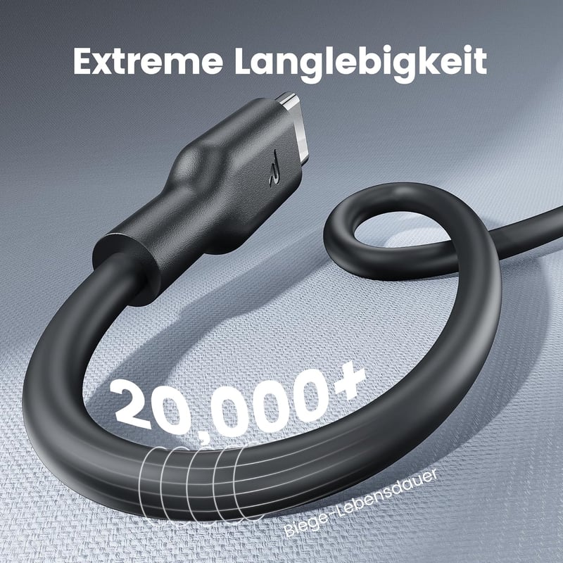 RAMPOW USB-C Gyorstöltő Kábel 4 db iPhone 16/15 MacBook Kompatibilis 1m