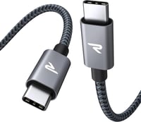 RAMPOW USB-C kábel 100W, iPhone 15 gyorstöltő, MacBook Pro/Air, Samsung Galaxy S23/S22/S21, iPad Pro - 1m szürke 1