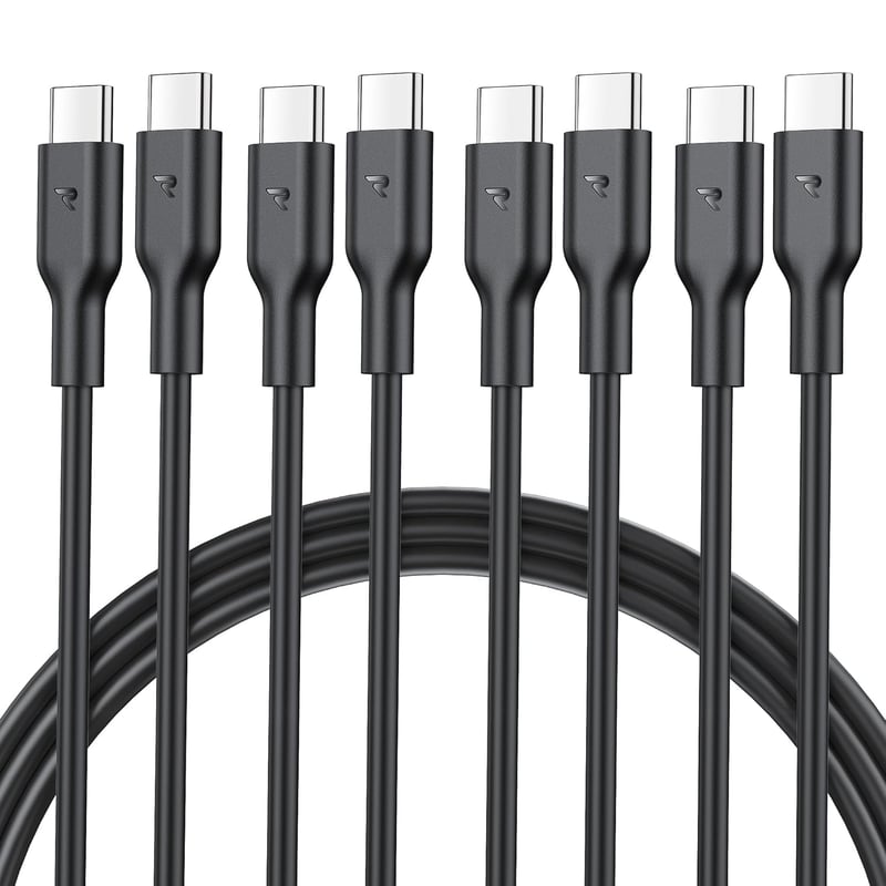RAMPOW USB-C kábel 1m 4db 60W gyors töltés iPhone 16/15 Samsung iPad Xiaomi