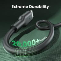 RAMPOW USB-C kábel 1m 4db 60W gyors töltés iPhone 16/15 Samsung iPad Xiaomi 7
