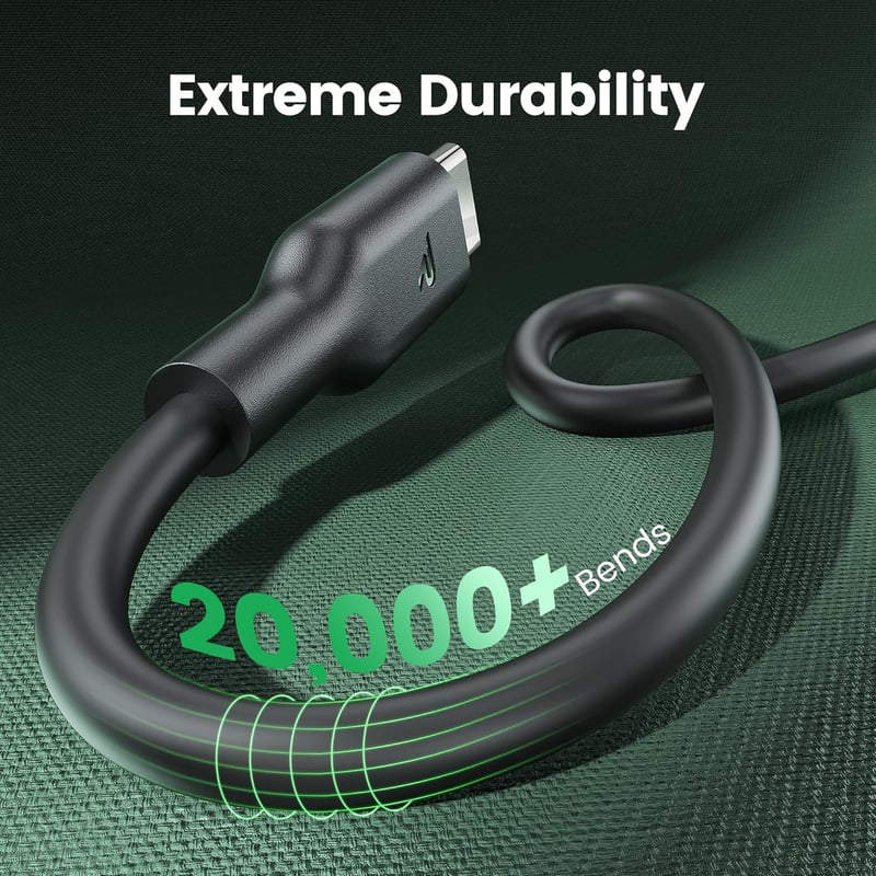 RAMPOW USB-C kábel 1m 4db 60W gyors töltés iPhone 16/15 Samsung iPad Xiaomi