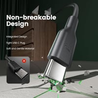 RAMPOW USB-C kábel 1m 4db 60W gyors töltés iPhone 16/15 Samsung iPad Xiaomi 6