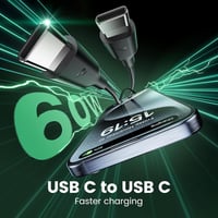 RAMPOW USB-C kábel 1m 4db 60W gyors töltés iPhone 16/15 Samsung iPad Xiaomi 2