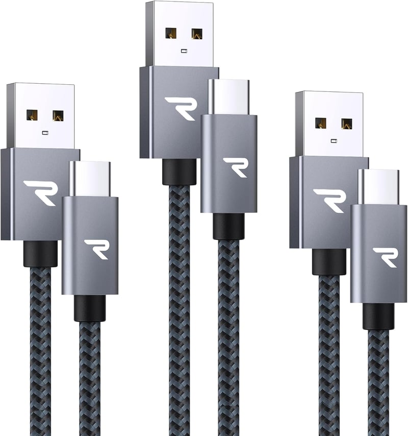RAMPOW USB-C kábel 3 darabos szett 1m+2m+3m iPhone 15 gyorstöltéshez