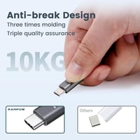 RAMPOW USB-C kábel 3 darabos szett 1m+2m+3m iPhone 15 gyorstöltéshez 6