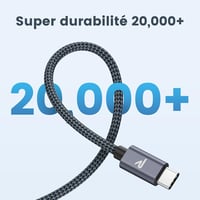 RAMPOW USB-C kábel 3A gyorstöltés QC3.0 nylon fonott iPhone 15 kompatibilis 5