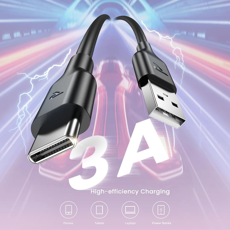 RAMPOW USB-C kábel 5 db 1m gyorstöltés iPhone 16 15 Samsung S23 S22