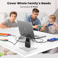 RAMPOW USB-C kábel 5 db 1m gyorstöltés iPhone 16 15 Samsung S23 S22 4