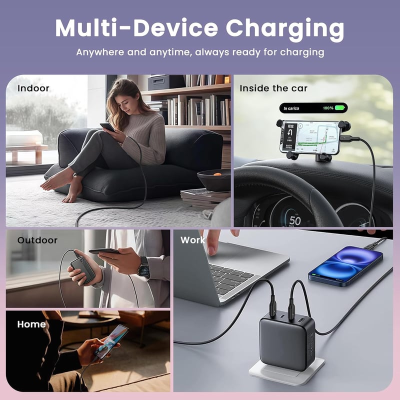 RAMPOW USB-C kábel 5 db 1m gyorstöltés iPhone 16 15 Samsung S23 S22