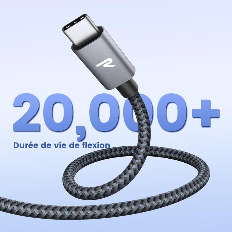 RAMPOW USB-C to USB-C kábel 100W 2db 1m gyorstöltés