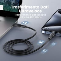 RAMPOW USB Type-C Kábel 4 db, 1m+1m USB A-C és USB C-C 60W töltés 9