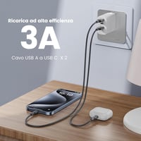 RAMPOW USB Type-C Kábel 4 db, 1m+1m USB A-C és USB C-C 60W töltés 6