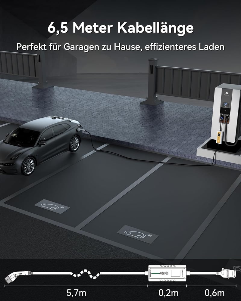 RamTouch 3,7 kW elektromos autó töltő Type 2 CEE 6,5m kábellel