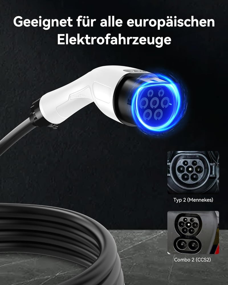 RamTouch 3,7 kW elektromos autó töltő Type 2 CEE 6,5m kábellel
