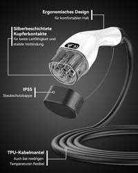 RamTouch Type 2 hosszabbító kábel 32A 22kW 5m háromfázisú EV töltőhöz 9