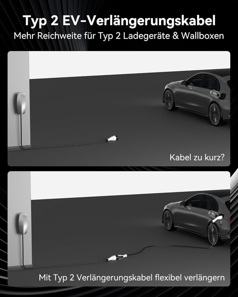 RamTouch Type 2 hosszabbító kábel 32A 22kW 5m háromfázisú EV töltőhöz