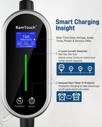 RamTouch Type 2 Schuko elektromos autó töltőkábel 3.68 kW 15.5m kijelzővel 3