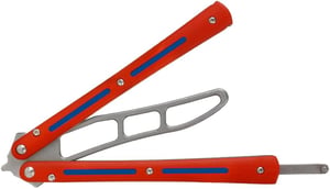 Skladací tréningový nôž Ran's L Titanium s otvormi CS/HDD45 - červený