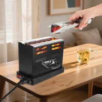 RANJIMA Elektrický podpaľovač dreveného uhlia 800 W, podpaľovač na gril s kliešťami, mini pec na uhlie, vonkajší elektrický podpaľovač na drevené uhlie, malé príslušenstvo na grilovanie 7
