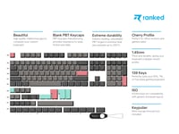 Ranked Premium Blank set kapica za tipkovnicu, Cherry profil, 1,4 mm PBT - Dolch - 139 tipki 2