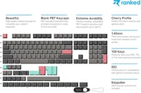 Ranked Premium Üres Keycap Szett 1.4mm PBT Cherry Profil Mechanikus Billentyűzet 139 Gomb 2