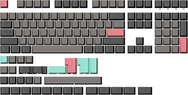 Ranked Premium Üres Keycap Szett 1.4mm PBT Cherry Profil Mechanikus Billentyűzet 139 Gomb
