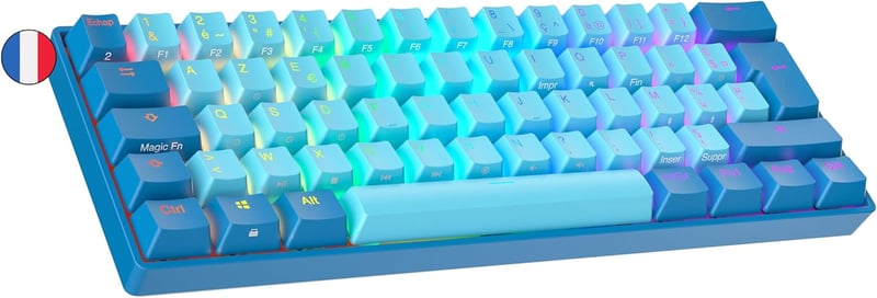 Ranked S60 Supernova 60% Mechanikus Gamer Billentyűzet RGB, Hotswap, AZERTY, Gateron Yellow