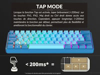 Ranked S60 Supernova 60% Mechanikus Gamer Billentyűzet RGB, Hotswap, AZERTY, Gateron Yellow 4