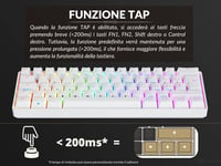 Ranked S60 Supernova 60% Mechanikus Gamer Billentyűzet RGB Világítás Hotswap Olasz Kiosztás Fehér 4