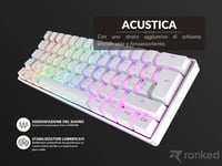 Ranked S60 Supernova 60% Mechanikus Gamer Billentyűzet RGB Világítás Hotswap Olasz Kiosztás Fehér 5