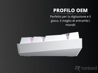 Ranked S60 Supernova 60% Mechanikus Gamer Billentyűzet RGB Világítás Hotswap Olasz Kiosztás Fehér 8