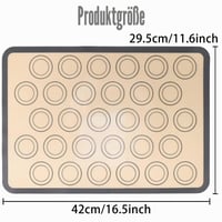 RANYAKE Szilikon Sütőlap Macaronhoz 2 db Szürke Téglalap Tapadásmentes Sütőszőnyeg Macaronhoz Kekszhez Pizzához BPA-mentes 4