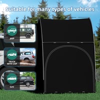 Raoot SUV kempingový stan na kufor auta, pre 2-3 osoby, zadný stan s ochranou proti slnku, čierny, 300x150 cm, EU-QCZP-BK 5