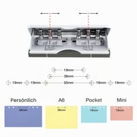 Perforator reglabil cu 6 găuri pentru agende Rapesco 1344, capacitate 10 coli 5