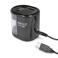 Rapesco 1449 PS12-USB Automatický elektrický strúhadlo na ceruzky, na USB a batérie, čierne 3