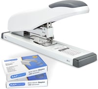 Rapesco ECO HD-100 nagy kapacitású tűzőgép 100 laphoz, 2000 db 923/10 mm kapoccsal - fehér 1