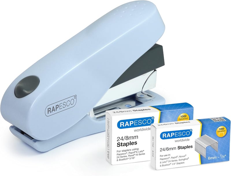 Rapesco Luna könnyű működésű tűzőgép 50 lap kapacitás, kék - Luna Set - Light Blue