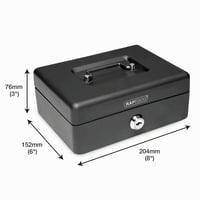 Casetă de valori metalică Rapesco SB0008B1 cu cheie, 20 cm, negru 5