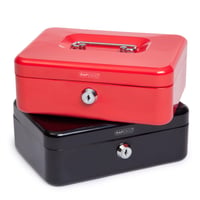 Casetă de valori metalică Rapesco SB0008R1 cu cheie, 20 cm, Roșu 3