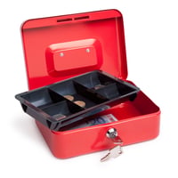 Casetă de valori metalică Rapesco SB0008R1 cu cheie, 20 cm, Roșu 2