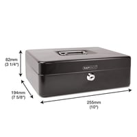 Kovová pokladnička Rapesco SB0010B1 na kľúč, 25 cm – čierna 2