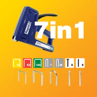 Capsator manual rapid 7 în 1 pentru capse, cuie, piroane și cleme pentru cabluri RPC7 4