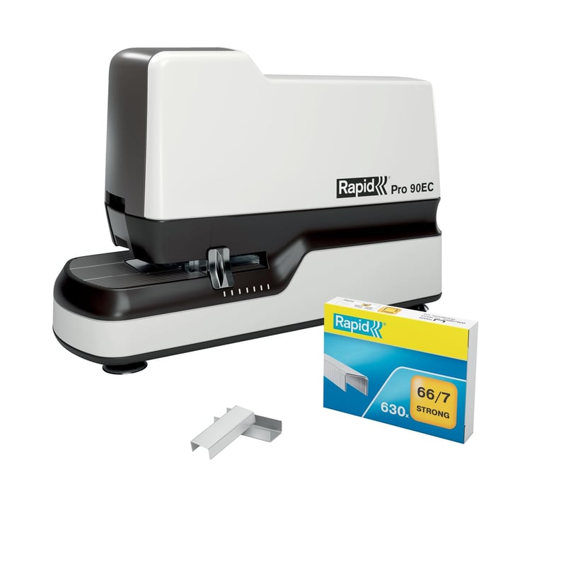 Elektrická zošívačka Rapid Pro 90EC, bezkontaktná, 50 listov, 630 spôn - biela