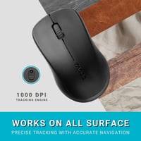 Rapoo 1620 2.4GHz Vezeték nélküli Optikai Egér Fekete - 11,1 x 6,4 x 4 cm, Single, black, 2.4 GHz wireless 3