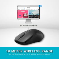 Rapoo 1620 2.4GHz Vezeték nélküli Optikai Egér Fekete - 11,1 x 6,4 x 4 cm, Single, black, 2.4 GHz wireless 2