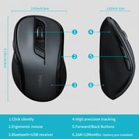 Rapoo M500 Silent vezeték nélküli egér - fekete 7