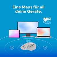 Tichá bezdrôtová myš Rapoo MT760M – 2,4 G USB a Bluetooth, 4000 DPI, palcové koliesko, pre viac zariadení, nabíjateľná, PC/Mac, sivá 4