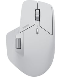 Tichá bezdrôtová myš Rapoo MT760M – 2,4 GHz USB a Bluetooth, 4000 DPI, tiché kliknutie, pripojenie k viacerým zariadeniam, koliesko pre palec, nabíjateľná batéria, pre PC a Mac, biela 1